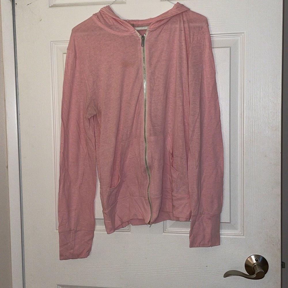 Light pink zip up hoodie lightweight